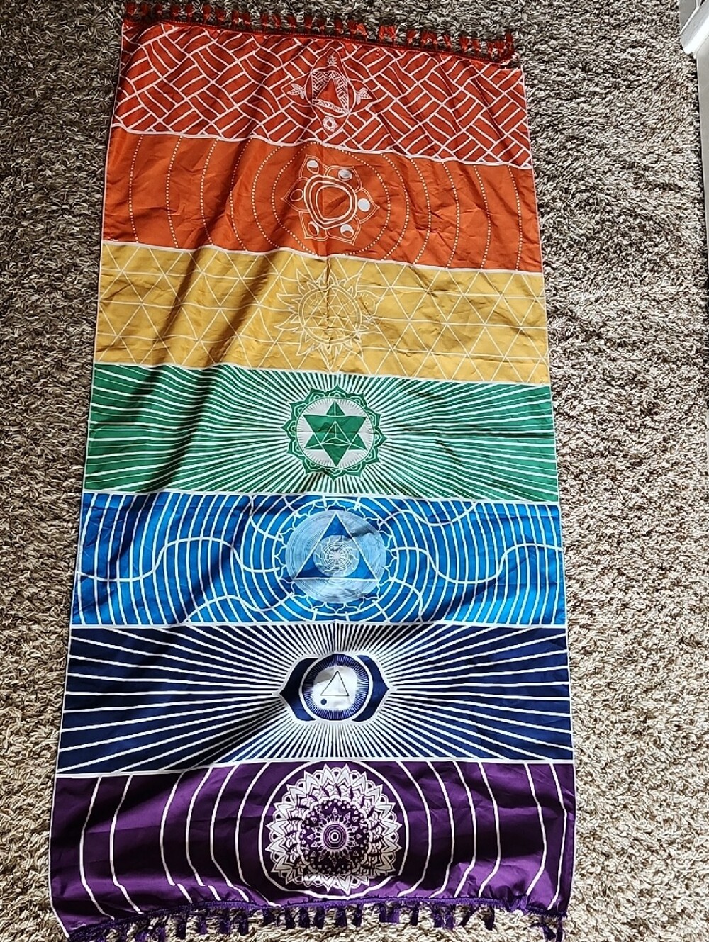 Boho Chakra Tapestry Wall Hanging - Multicolor